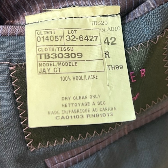 Ted Baker Endurance Jay ct blue plaid wool men’s sport coat size 42 regular flaw - Picture 7 of 10